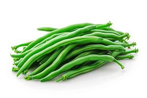 AI generated green bean isolated kitchen table professional advertising food photography photo