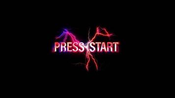 Press Start glow pink neon abstract Lightning text animation video