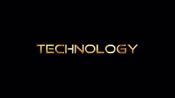 Loop of Technology word text with golden shine effect video