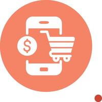 Mobile Online Shopping Vector Icon