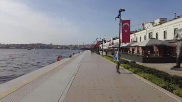 Turkey istanbul 19 june 2023. Galataport Istanbul. view of Galataport with walking people video