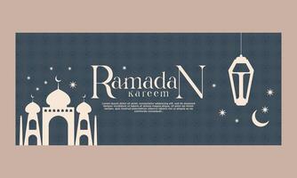 Ramadán kareem bandera. islámico tema antecedentes. deseos póster modelo vector