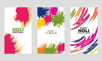 Holi festival social media post Template Collection. for cover, flyer, social media. vector illustration