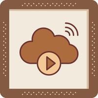 Cloud Vedio Playing Vector Icon