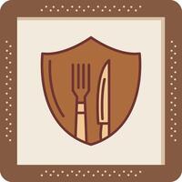 Cutlery Shield Vector Icon