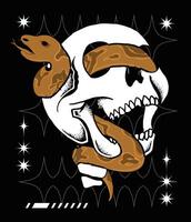 Skull with Snake Streetwear Illustration vector