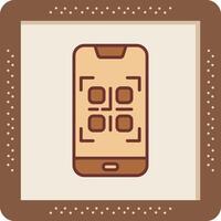 teléfono inteligente qr código vector icono