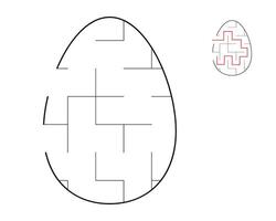 A maze puzzle. An egg shaped maze. Entertainment for children and adults vector