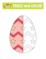 Trace and color . entertainment for children. training sheet. worksheet.Easter Egg vector