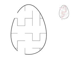 A maze puzzle. An egg shaped maze. Entertainment for children and adults vector