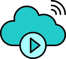Cloud Vedio Playing Vector Icon