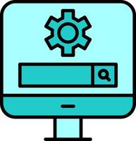 Computer Search Engine Vector Icon