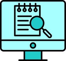 File Search Computer Vector Icon