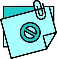 Sticky Notes Ban Vector Icon