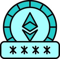 ethereum contraseña vector icono