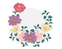 Rose and Lotus Flower Wreath vector