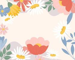 Soft Pastel Hand Drawn Flower Background vector