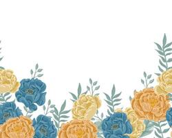 Vintage Blue and Orange Rose Flower Background vector