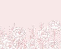 Hand Drawn Rose and Leaves Background vector