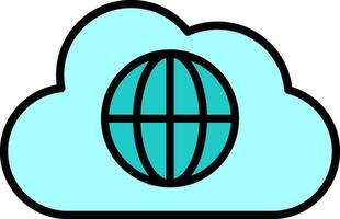 mundo nube vector icono