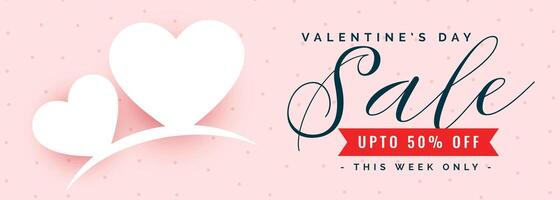 happy valentines day sale and offer banner design vector