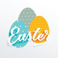 three easter eggs celebration background vector