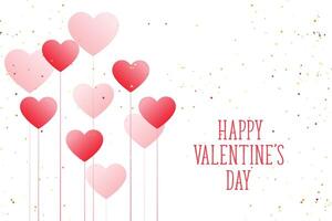 Beautiful balloon hearts happy valentines day background vector