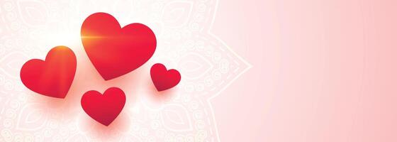 beautiful love hearts banner with text space vector