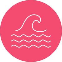 Wave Line Circle color Icon vector
