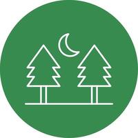 Pine tree Line Circle color Icon vector