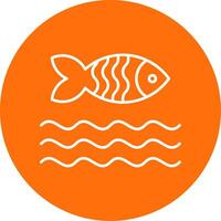 Fish Line Circle color Icon vector