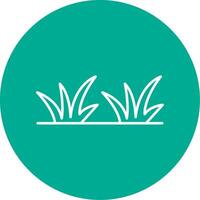 Grass Line Circle color Icon vector