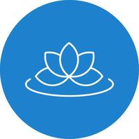 Lotus Line Circle color Icon vector