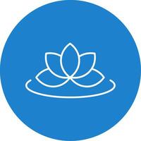 Lotus Line Circle color Icon vector