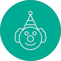 Clown Line Circle color Icon vector