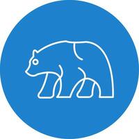 Bear Line Circle color Icon vector