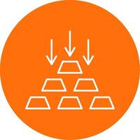 Gold Ingot Line Circle color Icon vector