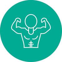 Muscle Man Line Circle color Icon vector