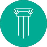 Greek Pillars Line Circle color Icon vector