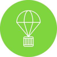 Parachute Line Circle color Icon vector
