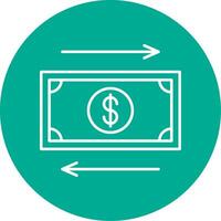 Cash Flow Line Circle color Icon vector