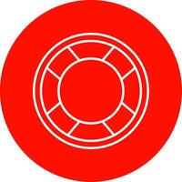 Lifebuoy Line Circle color Icon vector