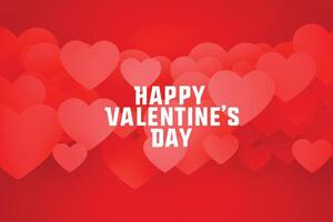 happy valentines day hearts background in 3d style vector