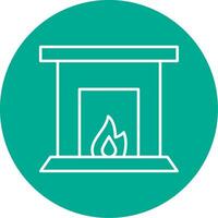 Fireplace Line Circle color Icon vector