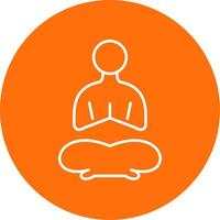 Yoga Line Circle color Icon vector