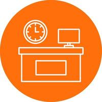 Workplace Line Circle color Icon vector