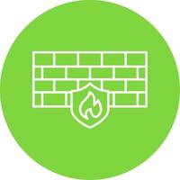 Firewall Line Circle color Icon vector