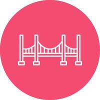 Bridge Line Circle color Icon vector