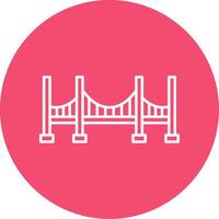 Bridge Line Circle color Icon vector