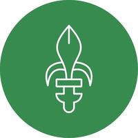 Fleur de lis Line Circle color Icon vector